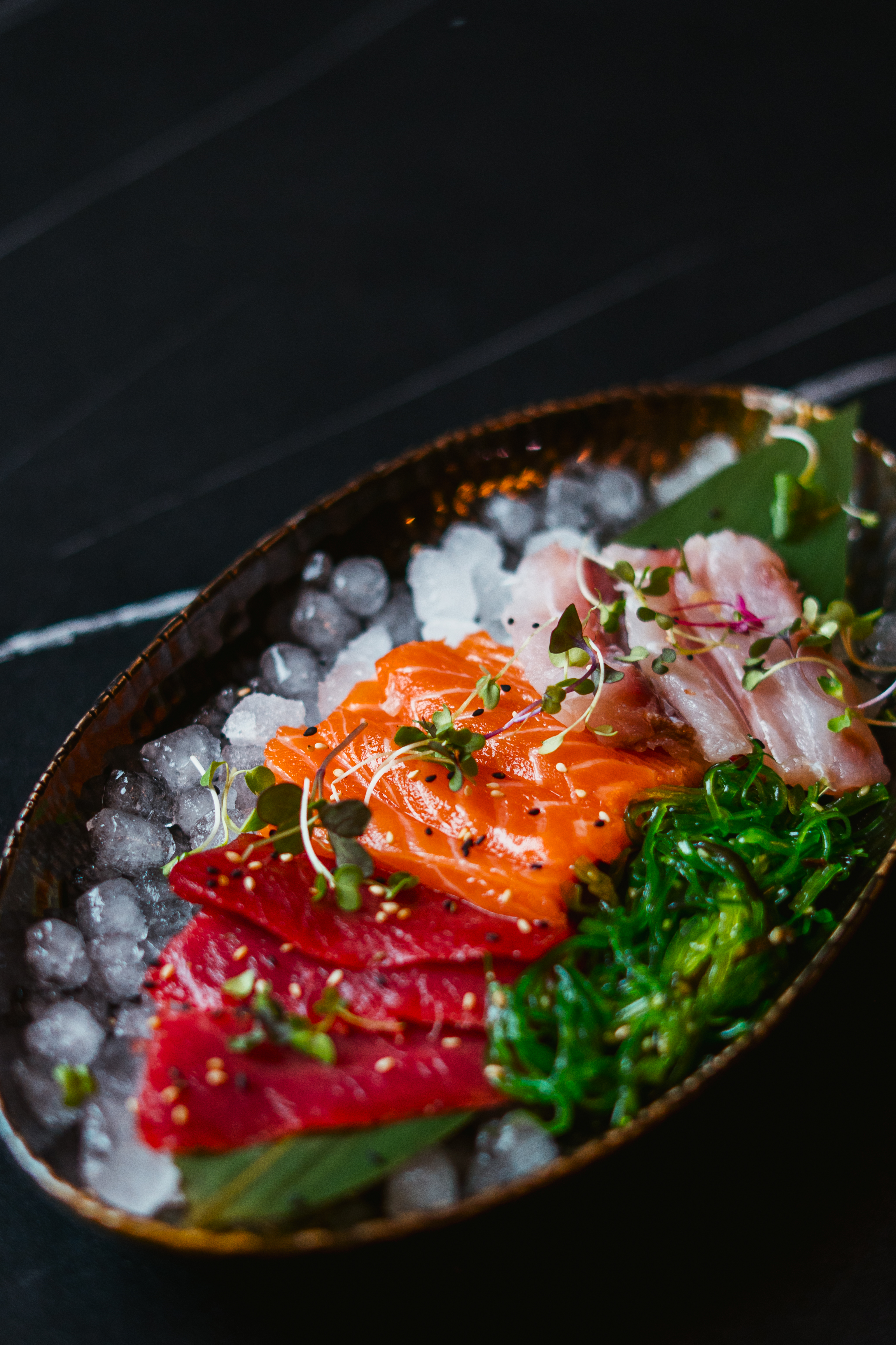 Sashimi sobre hielo
