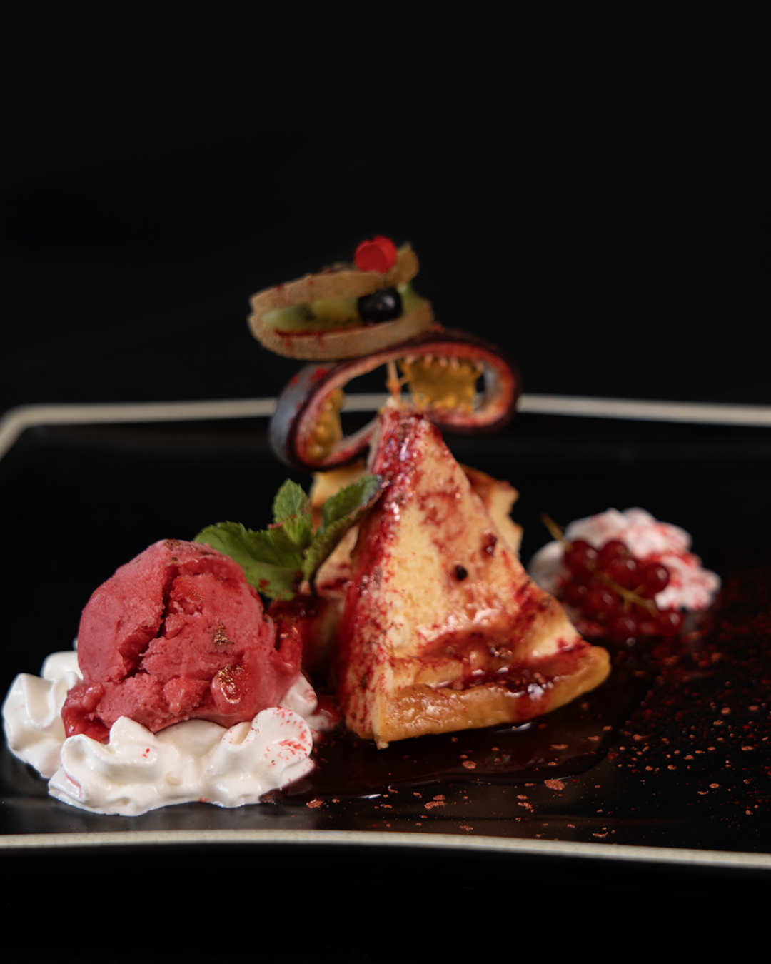 Coulant con sorbete